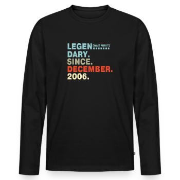 Dire drôle pour le 14e anniversaire né en 2006 - T-shirt manches longues Premium bio Homme - noir - Devant - Nico (187cm)