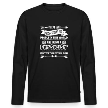 Physiker als Physiker - Männer Premium Bio Langarmshirt - Schwarz - Vorne - Nico (187cm)