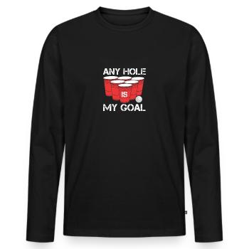 Beer pong - Men's Premium Organic Long Sleeve Shirt - black - Front - Nico (187cm)