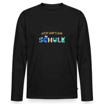 School Enrolment School First day of school Start of school - Men's Premium Organic Long Sleeve Shirt - black - Front - Nico (187cm)