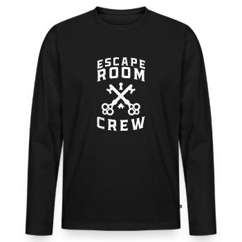 Escape room crew - escape room enthusiast gift - Men's Premium Organic Long Sleeve Shirt - black - Front - Nico (187cm)