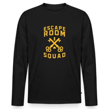 Escape room squad - escape room enthusiast gift - Men's Premium Organic Long Sleeve Shirt - black - Front - Nico (187cm)