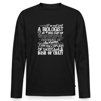 Biologist Wonderful Biologist - Men's Premium Organic Long Sleeve Shirt - black - Front - Nico (187cm)