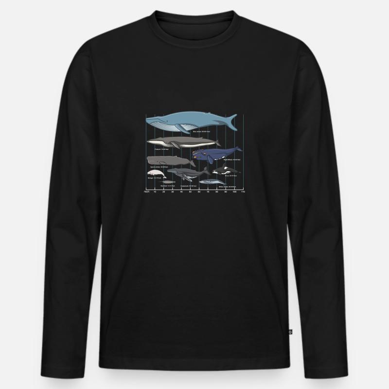 Walarten Wal Meeressäuger - Männer Premium Bio Langarmshirt - Schwarz
