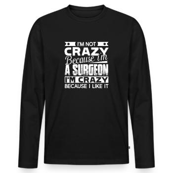 Surgeon I Like Surgeon - Men's Premium Organic Long Sleeve Shirt - black - Front - Nico (187cm)