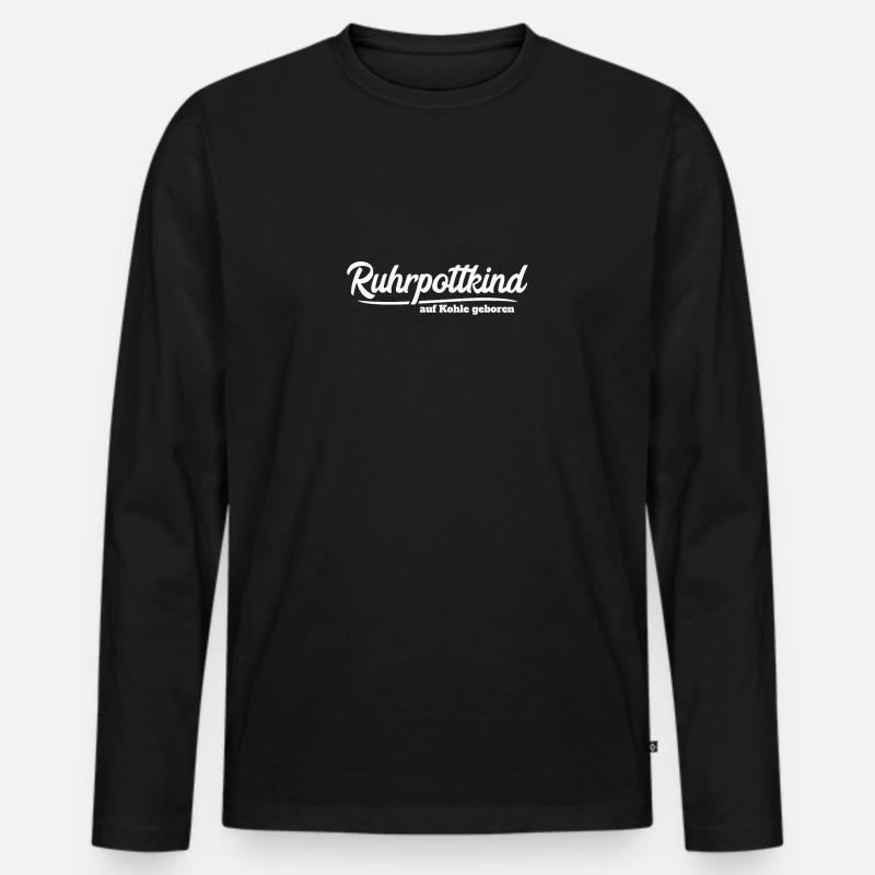 Ruhrpottkind - Männer Premium Bio Langarmshirt - Schwarz