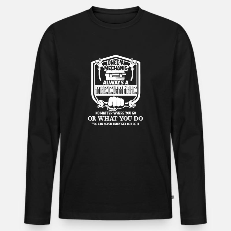 Mechaniker Immer ein Mechaniker - Männer Premium Bio Langarmshirt - Schwarz