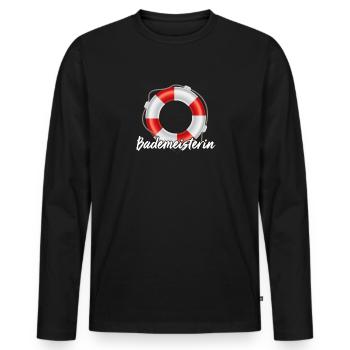 Bademeisterin Schwimmmeisterin Rettungsschwimmerin - Männer Premium Bio Langarmshirt - Schwarz - Vorne - Nico (187cm)