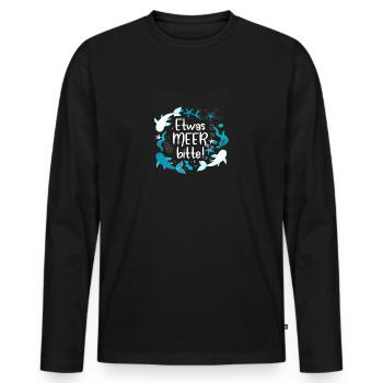 Mer Mer, Cadeau mer du Nord - T-shirt manches longues Premium bio Homme - noir - Devant - Nico (187cm)