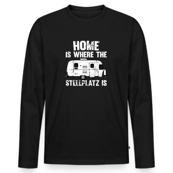 Home is where the pitch is - Men's Premium Organic Long Sleeve Shirt - black - Front - Nico (187cm)