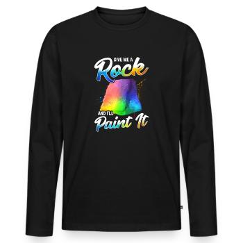 Artistic Give Me a Rock And I'll Paint It Painter - Men's Premium Organic Long Sleeve Shirt - black - Front - Nico (187cm)