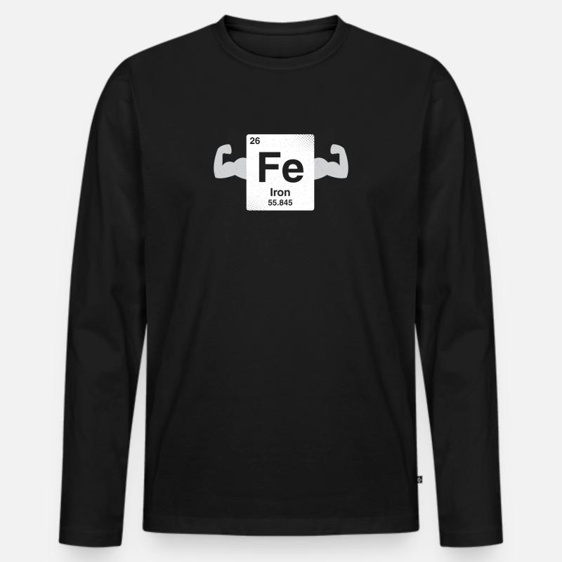 Eisen - nerdiges und geeky Geschenk - Männer Premium Bio Langarmshirt - Schwarz