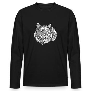 Hamster Hamster Blumenmuster - Männer Premium Bio Langarmshirt - Schwarz - Vorne - Nico (187cm)