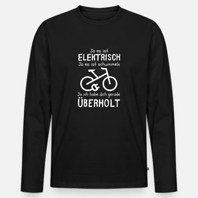 E-Bike Elektrisch | Ja es ist Schummeln Spruch - Männer Premium Bio Langarmshirt - Schwarz