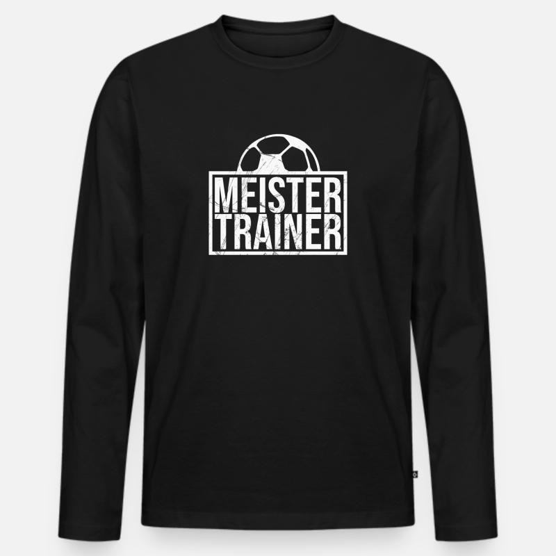 Meistertrainer - Männer Premium Bio Langarmshirt - Schwarz
