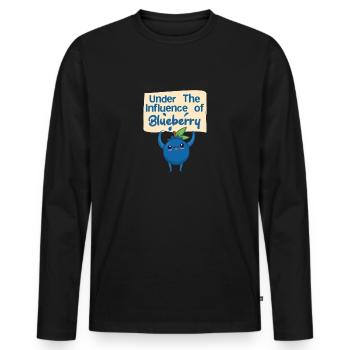 Unter dem Einfluss von Blueberries Classic Grafik - Männer Premium Bio Langarmshirt - Schwarz - Vorne - Nico (187cm)