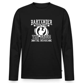 Barkeeper Stolzer Barkeeper - Männer Premium Bio Langarmshirt - Schwarz - Vorne - Nico (187cm)