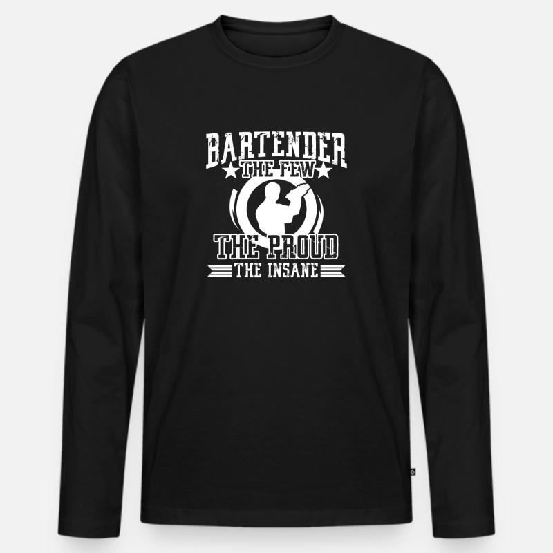 Barkeeper Stolzer Barkeeper - Männer Premium Bio Langarmshirt - Schwarz