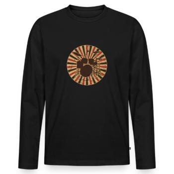 Drums Drummer Retro - Männer Premium Bio Langarmshirt - Schwarz - Vorne - Nico (187cm)