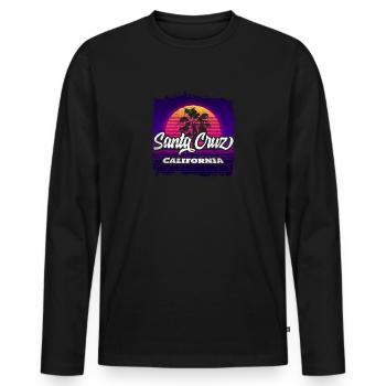 Santa Cruz California - Men's Premium Organic Long Sleeve Shirt - black - Front - Nico (187cm)