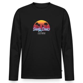 Santa Cruz California - Men's Premium Organic Long Sleeve Shirt - black - Front - Nico (187cm)