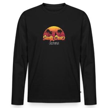 Santa Cruz California - Men's Premium Organic Long Sleeve Shirt - black - Front - Nico (187cm)