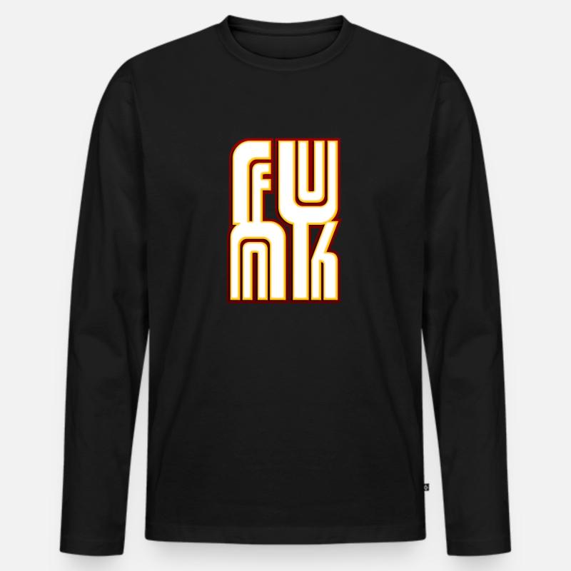Funk Musik - Männer Premium Bio Langarmshirt - Schwarz