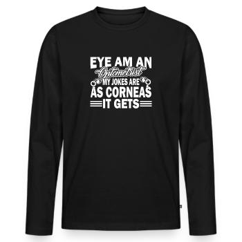 Optiker Lustiger Optiker - Männer Premium Bio Langarmshirt - Schwarz - Vorne - Nico (187cm)