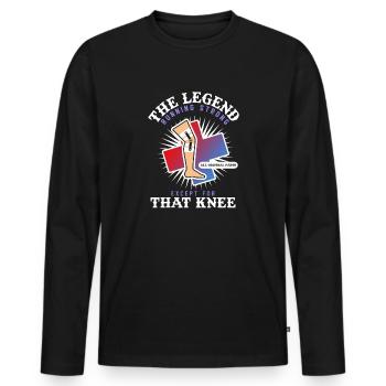 Lustige Knie-Chirurgie Gute Besserung Geschenk-Design - Männer Premium Bio Langarmshirt - Schwarz - Vorne - Nico (187cm)