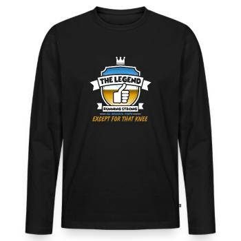 Lustige Knie-Chirurgie Gute Besserung Geschenk-Design - Männer Premium Bio Langarmshirt - Schwarz - Vorne - Nico (187cm)