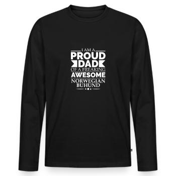 Stolzer Vater Norwegischer Buhund Hund Vater Besitzer Vater - Männer Premium Bio Langarmshirt - Schwarz - Vorne - Nico (187cm)