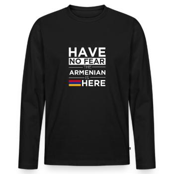 N'ayez pas peur L'Arménien est ici Fierté - T-shirt manches longues Premium bio Homme - noir - Devant - Nico (187cm)