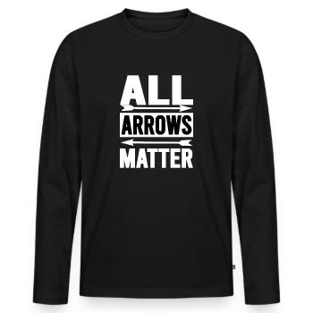 Tir à l'arc archer hobby cadeau flèche - T-shirt manches longues Premium bio Homme - noir - Devant - Nico (187cm)