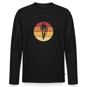 Rennradfahrere - Männer Premium Bio Langarmshirt - Schwarz - Vorne - Nico (187cm)