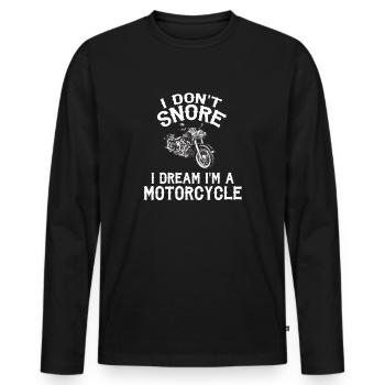 Biker biker moto chopper moto - T-shirt manches longues Premium bio Homme - noir - Devant - Nico (187cm)