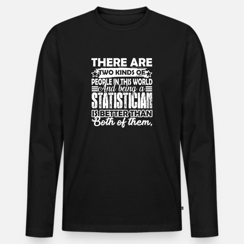 Statistiker als Statistiker - Männer Premium Bio Langarmshirt - Schwarz