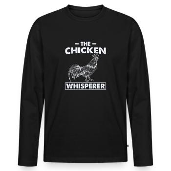 Chicken Whisperer Chicken Whisperer Chicken Chickens - Men's Premium Organic Long Sleeve Shirt - black - Front - Nico (187cm)