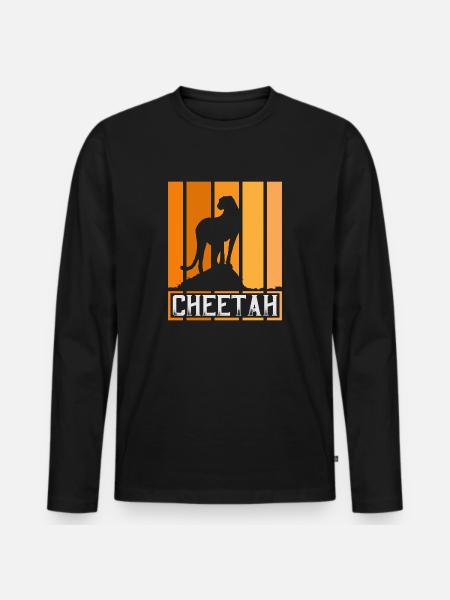 Retro cheetah - Men's Premium Organic Long Sleeve Shirt - black