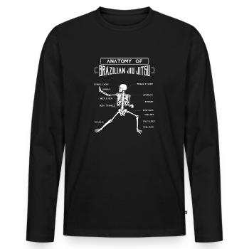 MMA Grappling Geschenk Anatomie von BJJ Brazilian Jiu - Männer Premium Bio Langarmshirt - Schwarz - Vorne - Nico (187cm)