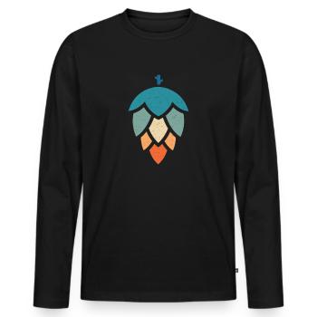 Vintage Hop - Bierbrauen - Hausbrauer - Männer Premium Bio Langarmshirt - Schwarz - Vorne - Nico (187cm)