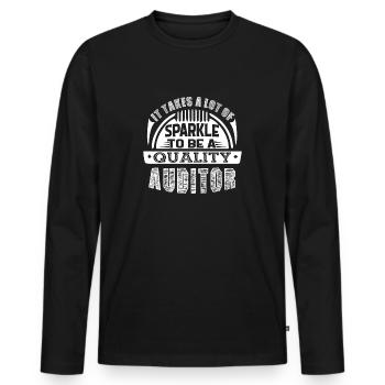 Auditor Auditor Sparkle - Men's Premium Organic Long Sleeve Shirt - black - Front - Nico (187cm)