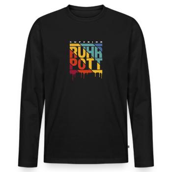 Ruhrpott Superior - Männer Premium Bio Langarmshirt - Schwarz - Vorne - Nico (187cm)