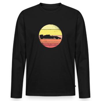 Racing racing retro racing car gift - Men's Premium Organic Long Sleeve Shirt - black - Front - Nico (187cm)