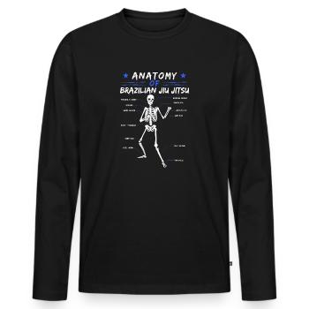MMA Grappling gift Anatomy of BJJ Brazilian Jiu - T-shirt manches longues Premium bio Homme - noir - Devant - Nico (187cm)