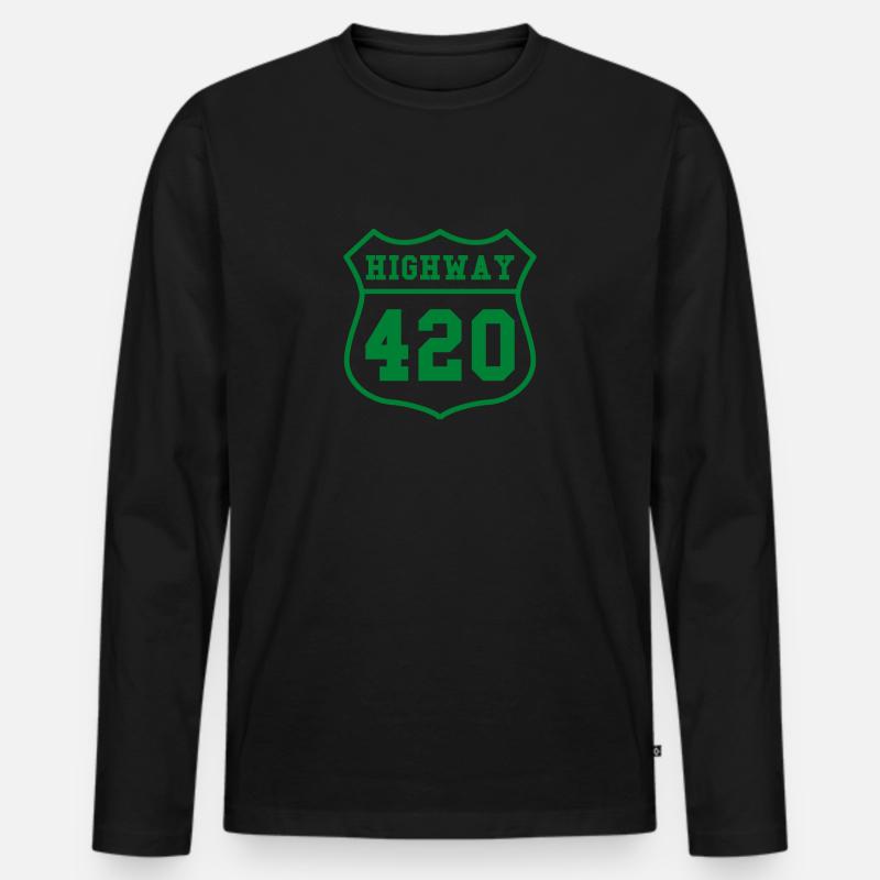 Highway 420 - Männer Premium Bio Langarmshirt - Schwarz
