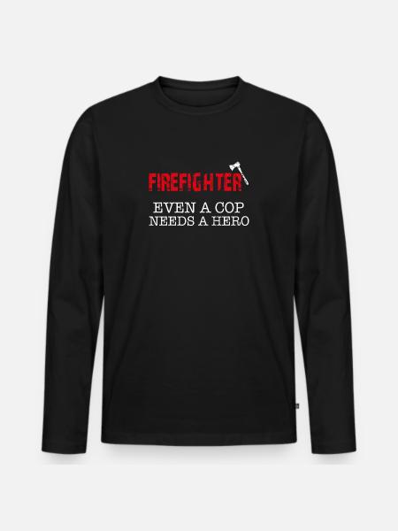 Firefighter Firefighters Fire Firefighter Gift - Men's Premium Organic Long Sleeve Shirt - black