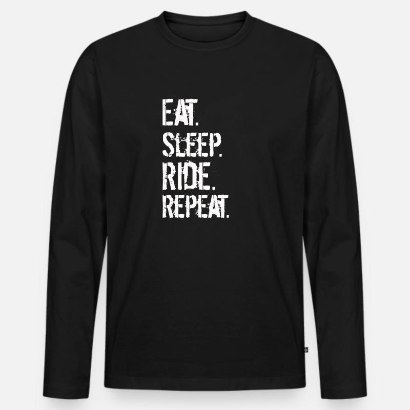 Reiten Pferde - Männer Premium Bio Langarmshirt - Schwarz