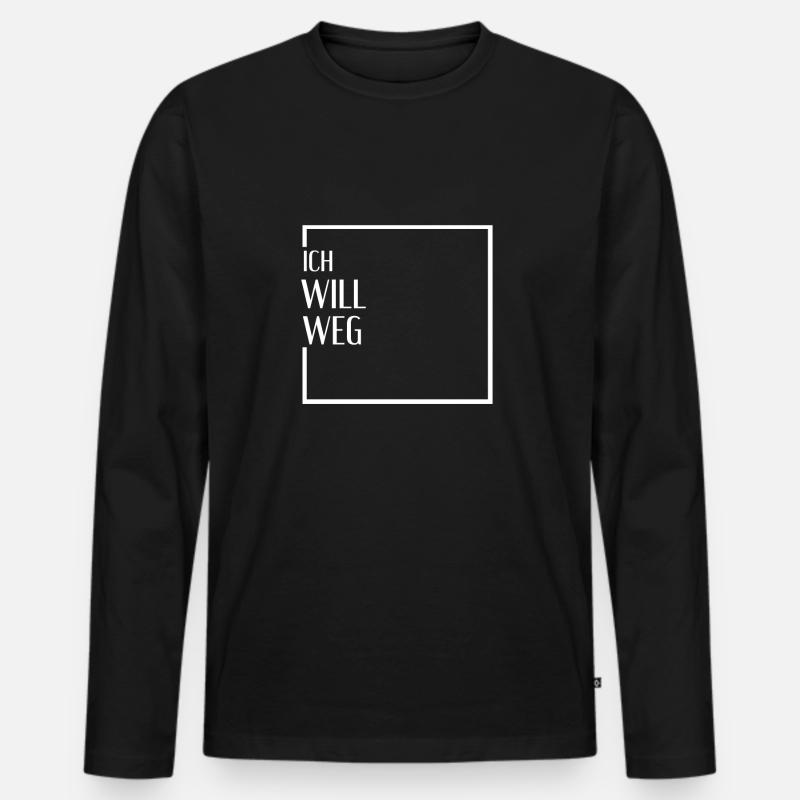 Ich will Weg - mit rahmen - Männer Premium Bio Langarmshirt - Schwarz