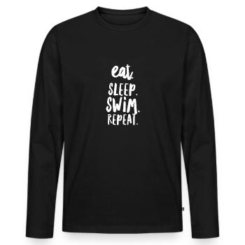 nager - T-shirt manches longues Premium bio Homme - noir - Devant - Nico (187cm)