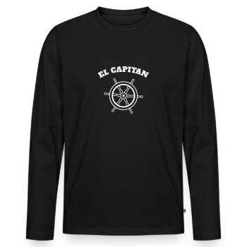 El Capitan - Men's Premium Organic Long Sleeve Shirt - black - Front - Nico (187cm)